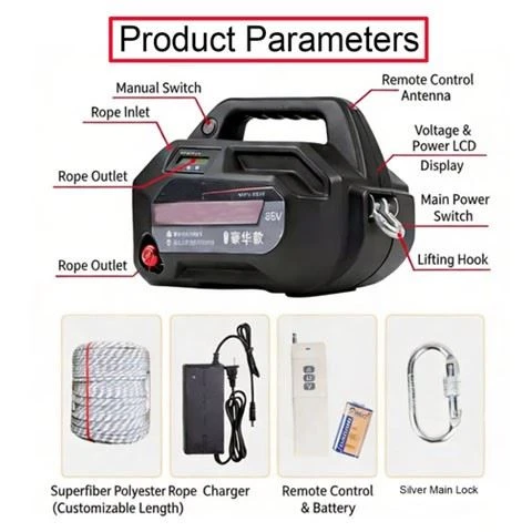 Electric Rope Hoist, 1100lbs (500kg), 492ft Lifting Height, 36V | Portable Power Winch With Wireless Remote Control, Vertical & Horizontal Use, Lifting Speed: 8m/min price