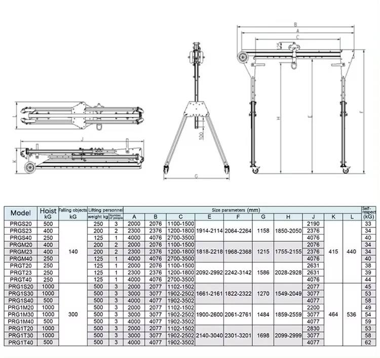 Portable Folding Gantry Crane Aluminum Alloy Mobile Foldable Lifting Gantry Frame For Workshop Hoist factory